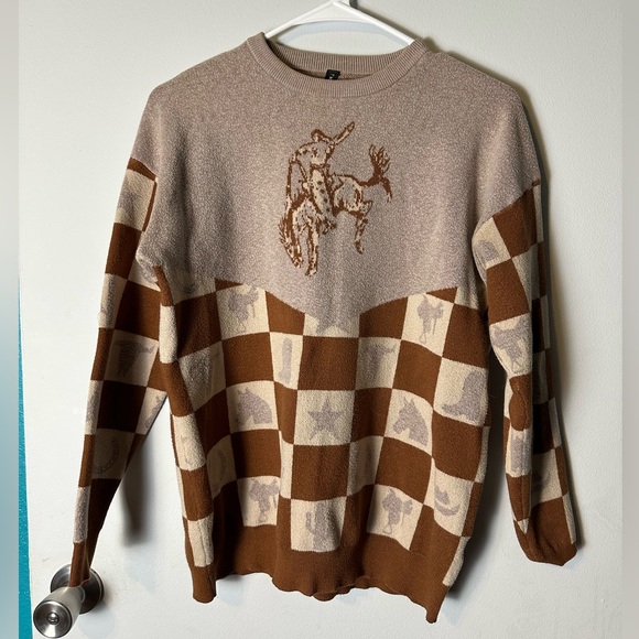 Women’s Brown and Cream Sweater - Picture 1 of 3